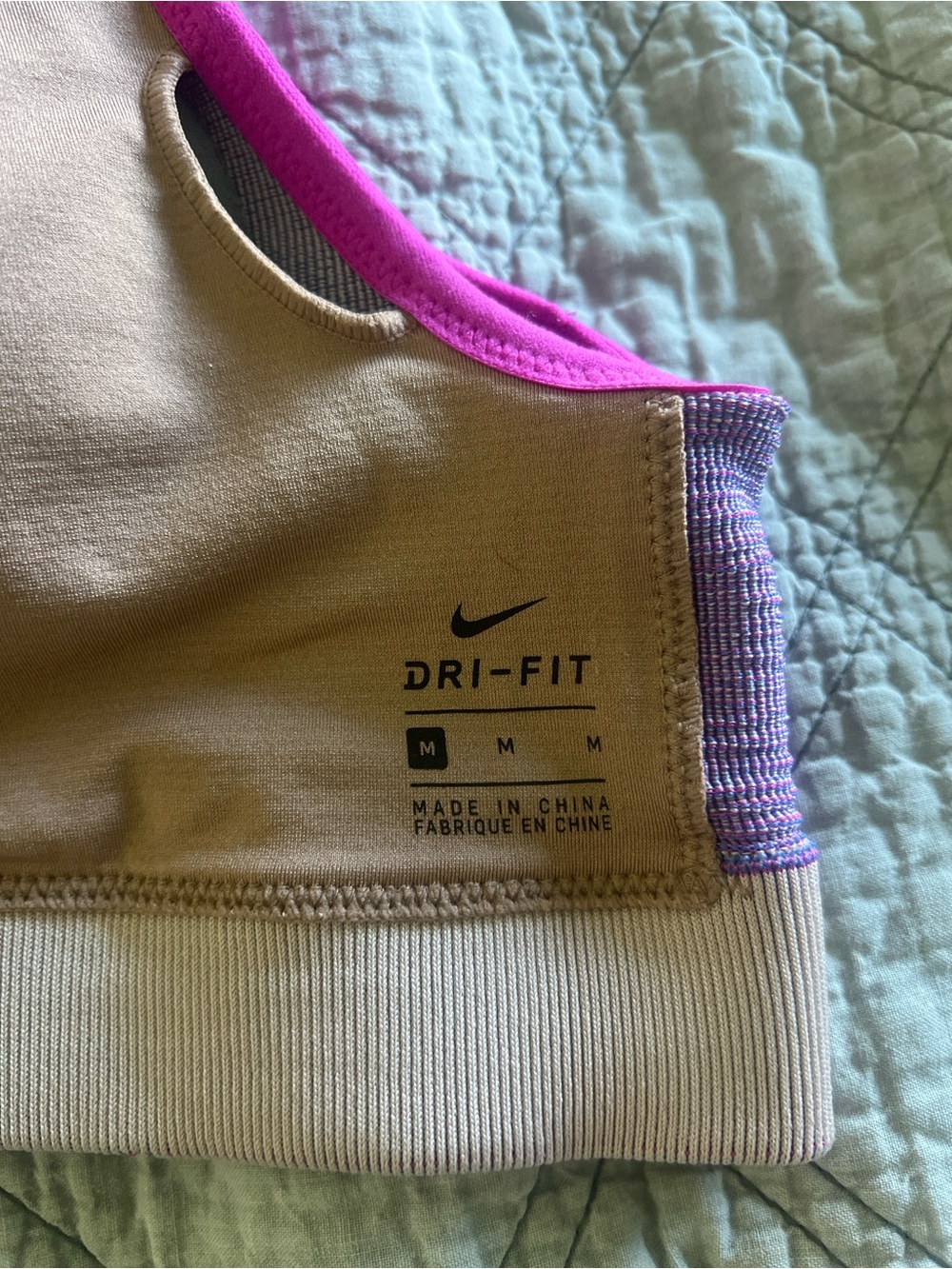 Nike dri-fit Pink & Purple Colorblock Longline Sports Bra medium runs small - Picture 6 of 6